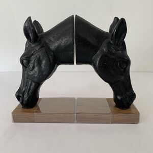 Horse Bookends‎ Black Home Decor Classic Old Money French Country Resin